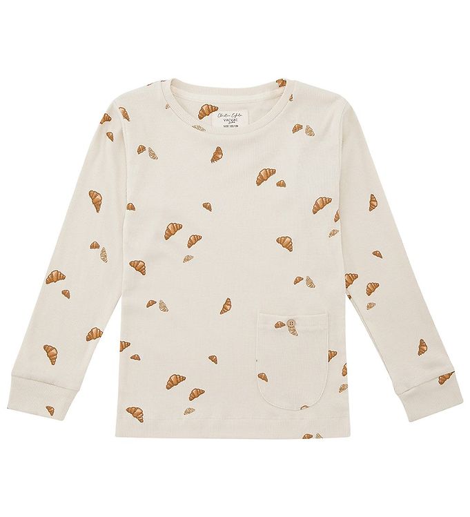 Bluse Ello Rib Mini Croissant Love fra Vacvac på tilbud!