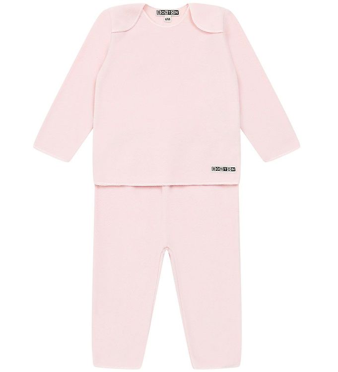 Fleece Sæt med Bluse og Bukser i Rose fra Bonton