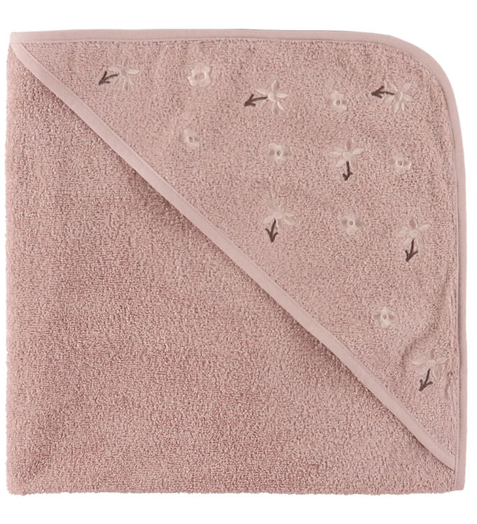 Babyhåndklæde 75x75 Cm i Pale Mauve med Blomst