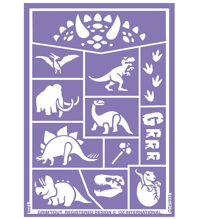 Stencil Til Ansigtsmaling   Dinosaurer fra Grim Tout