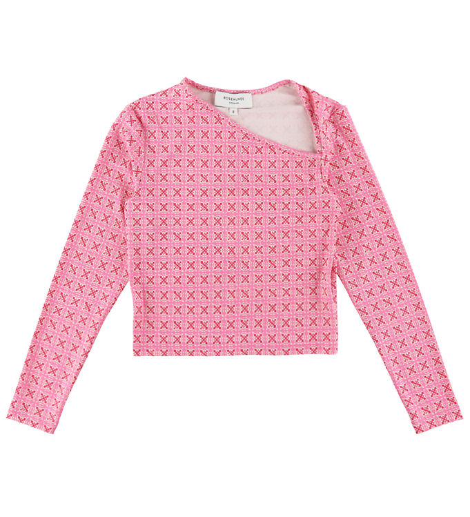 Bluse   Cropped   Pink Tile Print fra Rosemunde