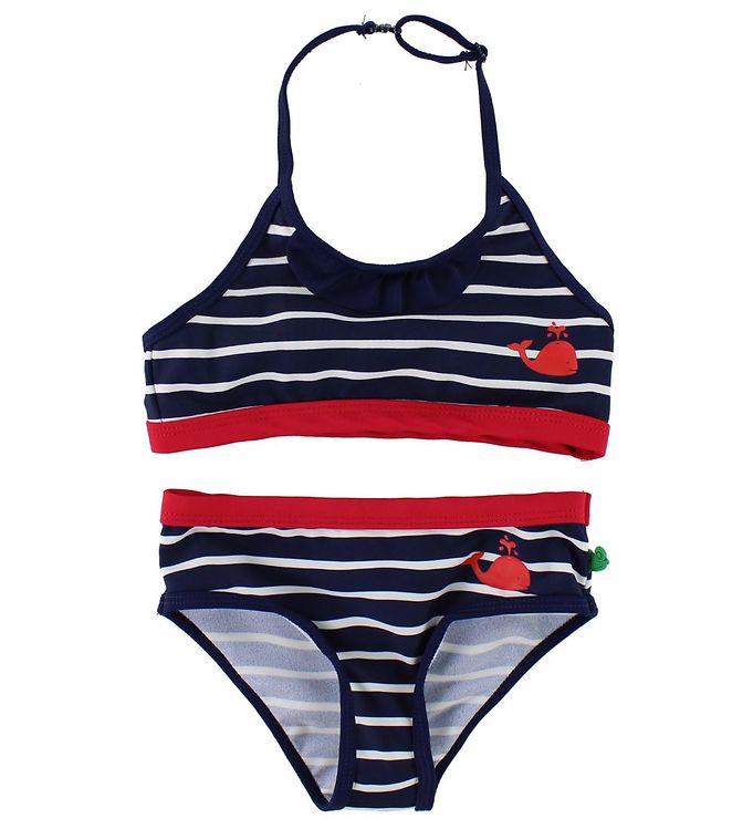 Bikini UV50+ i Navy med Hvidstriber fra Freds World