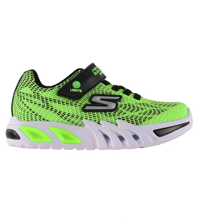 Skechers Blinkesko Flex Glow Elite Lime Black med Lys