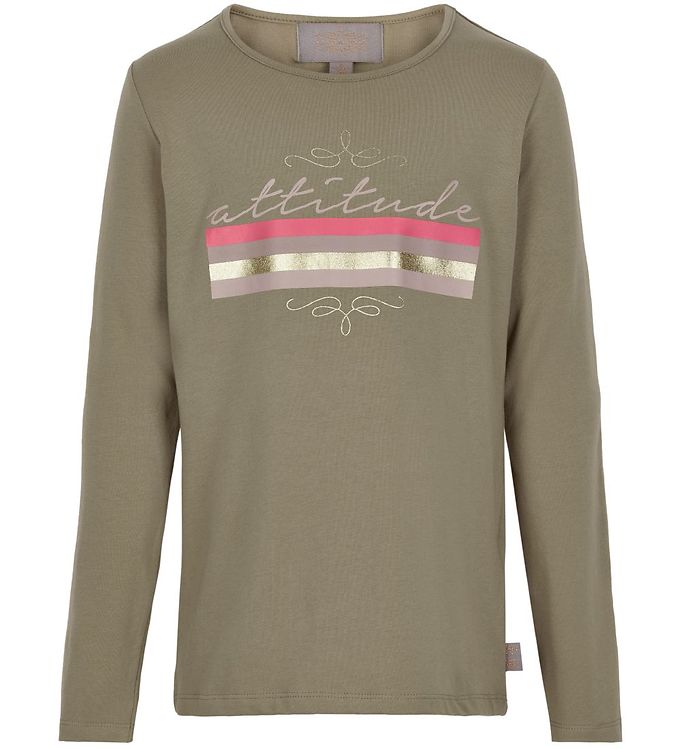 Bluse   Attitude   Covert Green M. Print fra Creamie