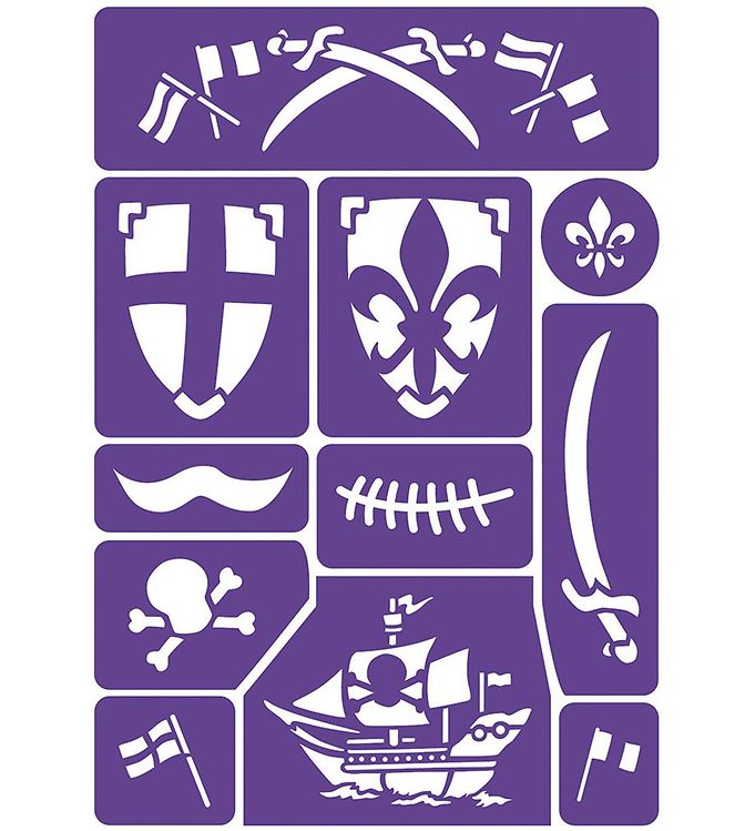Stencil Til Ansigtsmaling   Ridder Og Pirat fra Grim Tout