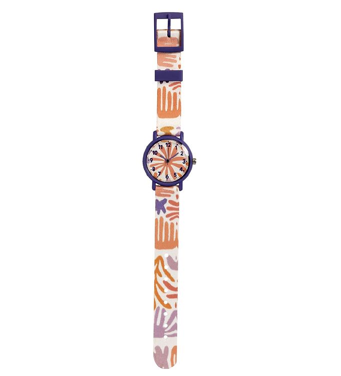 Armbåndsur   Montre Feuilles   Lilla Orange Hvid fra Djeco
