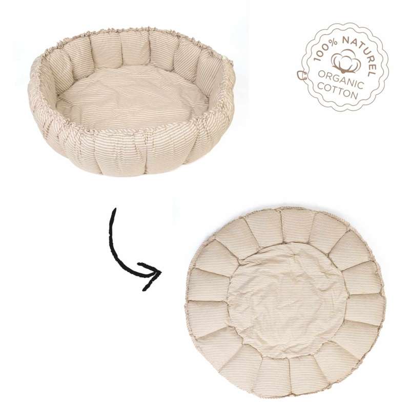 Bloom   Babynest Legetæppe   Stripes Blue fra Play & Go