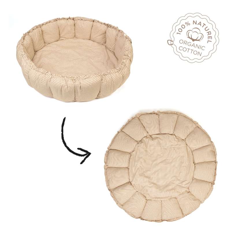Bloom Babynest Legetæppe Stripes Brown fra Play & Go