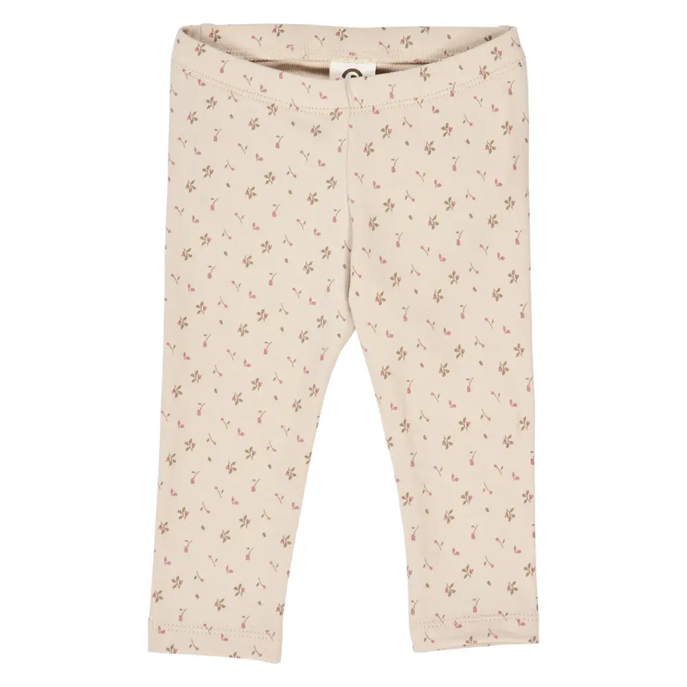 Aster Rib Leggings med blomsterprint og flæser