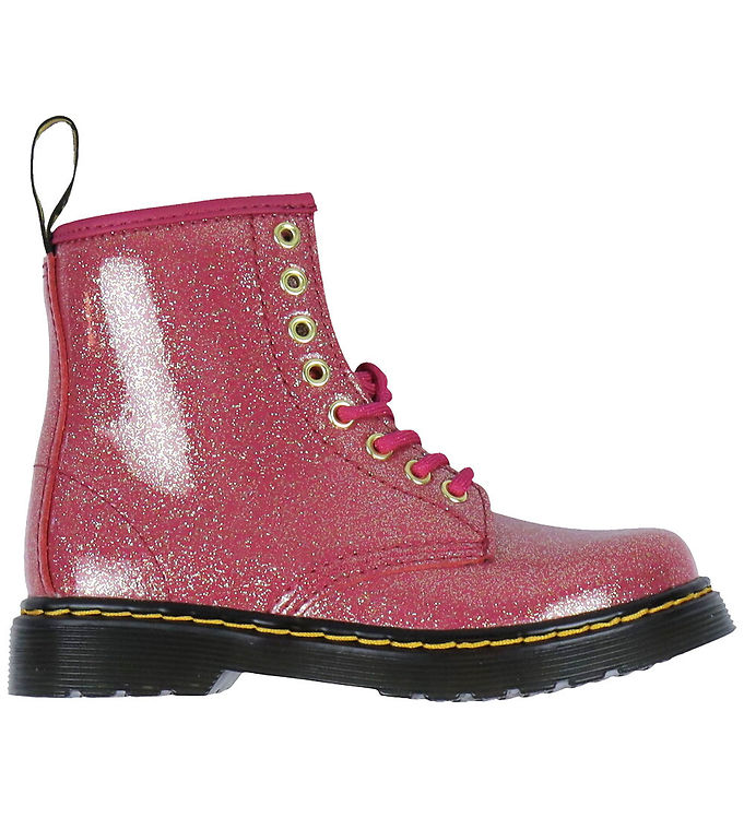 Dr. Martens 1460 J Nebula Glitter Støvler i Fuchsia Silver